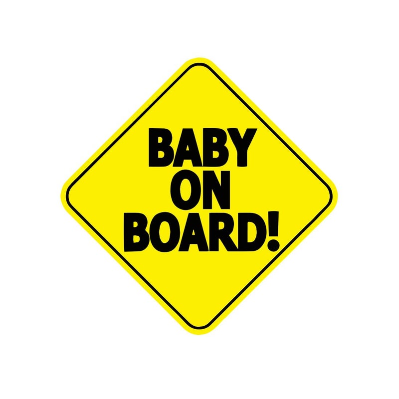 ZONETECH Baby ON Board Baby Safety Sign car Sticker 5" x 5" - Image 1